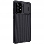 Карбоновая накладка для Samsung Galaxy A72 4G / A72 5G - Nillkin Camshield (шторка на камеру) (Черный / Black)