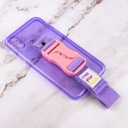 Чохол для Apple iPhone XS Max (6.5"") Handfree з кольоровим ремінцем (Фіолетовий)