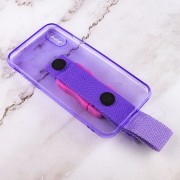 Чехол для Apple iPhone XS Max (6.5"") Handfree с цветным ремешком (Фиолетовый)