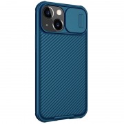 Карбоновая накладка (шторка на камеру) для Apple iPhone 13 (6.1"") - Nillkin Camshield (Синий / Blue)