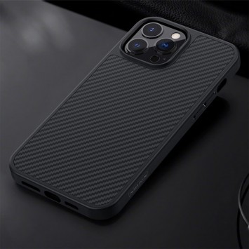 Карбонова накладка iPhone 13 Pro Max - Nillkin Synthetic Fiber series (Чорний) - Чохли для iPhone 13 Pro Max - зображення 6 