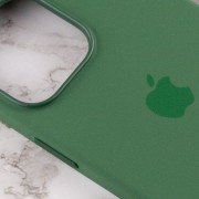 Чехол для Apple iPhone 13 Pro - Silicone case (AAA) full with Magsafe and Animation (Зеленый / Clover)