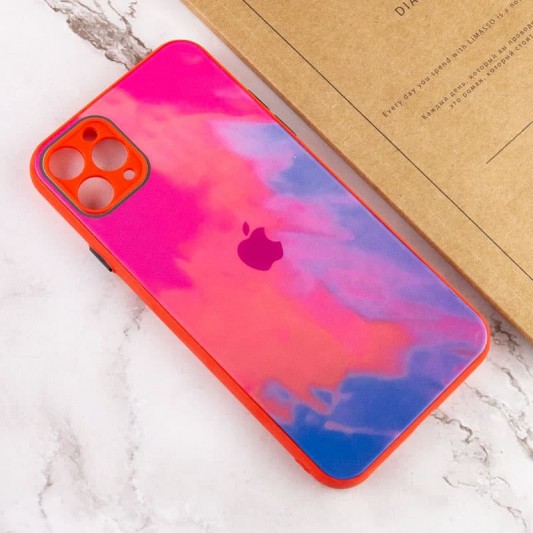 Чохол Apple iPhone 11 Pro Max (6.5"") - TPU+Glass Impasto abstract (Pink blue) - зображення 1 