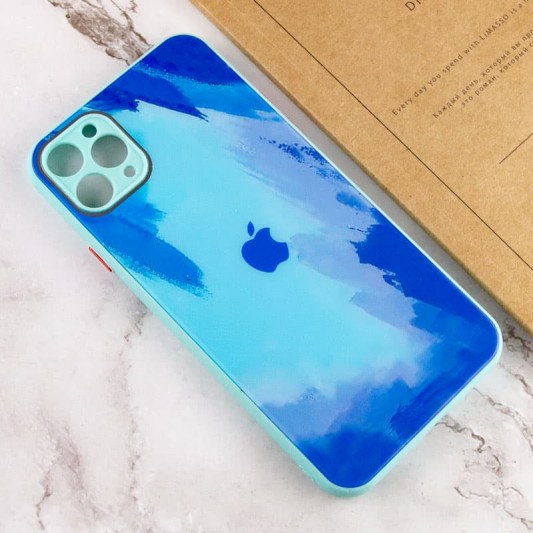 Чохол Apple iPhone 11 Pro Max (6.5"") - TPU+Glass Impasto abstract (Blue) - зображення 1 