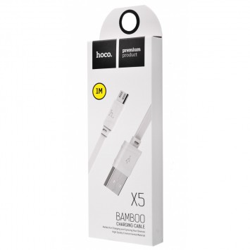 Дата кабель Hoco X5 Bamboo USB to MicroUSB (100см) (Білий) - MicroUSB кабелі - зображення 2 