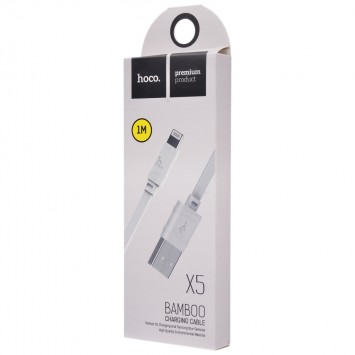 Дата кабель Hoco X5 Bamboo USB to Lightning (100см) (Білий) - Lightning - зображення 1 
