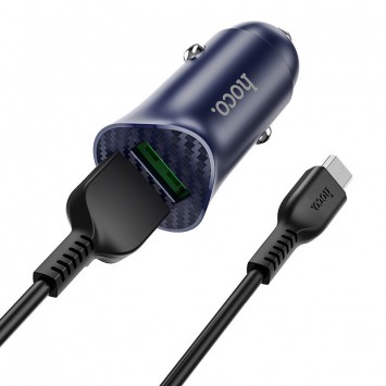 Автомобильное зарядное устройство Hoco Z39 QC3.0 (2USB) + MicroUSB (Синий) - Автомобильные зарядные устройства - изображение 2