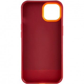 Чехол для Apple iPhone 13 - TPU+PC Bichromatic (Brown burgundy / Orange) - Чехлы для iPhone 13 - изображение 1
