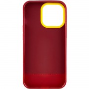 Чехол для Apple iPhone 13 Pro - TPU+PC Bichromatic (Brown burgundy / Yellow)