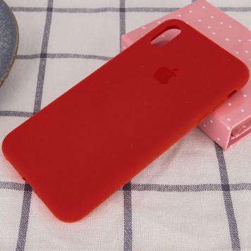 Чохол для iPhone X (5.8"") / XS (5.8"") - Silicone Case Full Protective (AA) (Червоний / Dark Red) - Чохли для iPhone X - зображення 1 