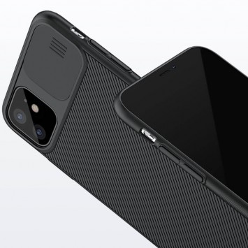Карбонова накладка для Apple iPhone 11 (6.1"") (шторка на камеру) - Nillkin Camshield (Чорний/Black) - Чохли для iPhone 11 - зображення 6 