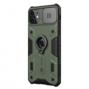 Зелений TPU+PC чохол з шторкою на камеру для Apple iPhone 11 (6.1") від Nillkin CamShield Armor