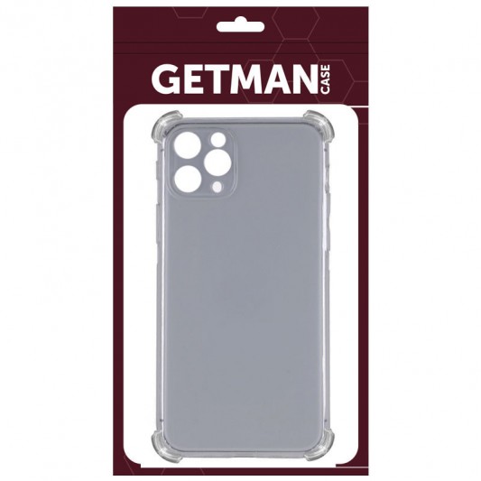 TPU чохол для Apple iPhone 12 Pro (6.1"") - GETMAN Ease logo посилені кути (Сірий (прозорий)) - зображення 1 