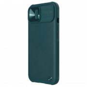 Шкіряна накладка Apple iPhone 13 (6.1"") - Nillkin Camshield Leather (шторка на камеру) (Зелений / Green)