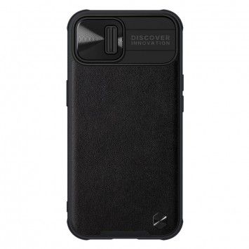 Шкіряна накладка Apple iPhone 13 (6.1"") - Nillkin Camshield Leather (шторка на камеру) (Чорний / Black) - Чохли для iPhone 13 - зображення 2 