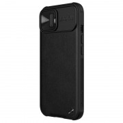 Шкіряна накладка Apple iPhone 13 (6.1"") - Nillkin Camshield Leather (шторка на камеру) (Чорний / Black)