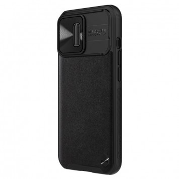 Шкіряна накладка для iPhone 13 Pro - Nillkin Camshield Leather (шторка на камеру) (Чорний/Black) - Чохли для iPhone 13 Pro - зображення 2 