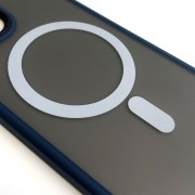 TPU+PC чохол для Apple iPhone 12 Pro / 12 (6.1"") - Metal Buttons with MagSafe (Синій)