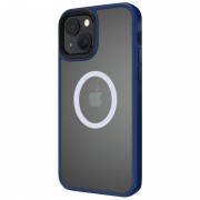 TPU+PC чехол для Apple iPhone 13 (6.1"") - Metal Buttons with MagSafe (Синий)