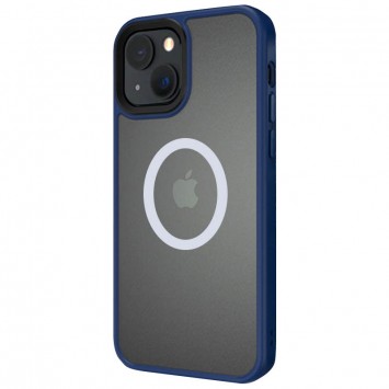 Синий TPU+PC чехол для Apple iPhone 13 (6.1'') с металлическими кнопками и MagSafe