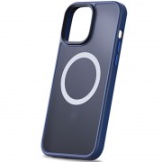 TPU+PC чохол для Apple iPhone 13 Pro (6.1"") - Metal Buttons with MagSafe (Синій)