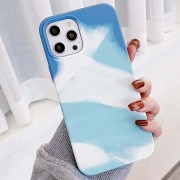 Чохол Apple iPhone 12 Pro Max (6.7"") - Silicone case full Aquarelle (Бірюзово-білий)