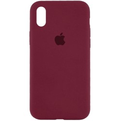Чехол Silicone Case Full Protective (AA) для iPhone XR (6.1"), Бордовый / Plum