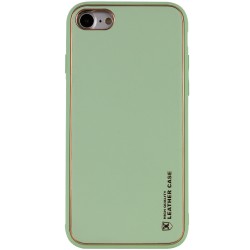 Кожаный чехол Xshield для Apple iPhone SE 2 / 3 (2020 / 2022) / iPhone 8 / iPhone 7, Зеленый/Pistachio