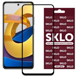 Защитное стекло SKLO 3D (full glue) для Xiaomi Poco M4 Pro 4G, Черный