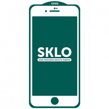 Захисне скло для iPhone 7 plus / 8 plus (5.5") - SKLO 5D (full glue) (тех.пак), Білий