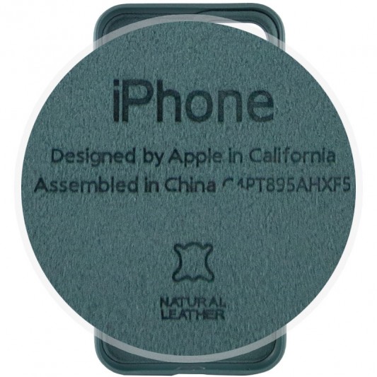 Шкіряний чохол для Apple iPhone 11 (6.1"") - Leather Case (AA Plus) Pine green - зображення 5 