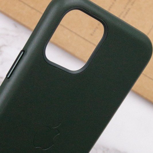 Шкіряний чохол для Apple iPhone 11 (6.1"") - Leather Case (AA Plus) Shirt Green - зображення 7 
