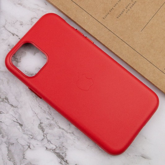 Шкіряний чохол Leather Case (AA Plus) для Apple iPhone 11 Pro Max (6.5"") Crimson - зображення 6 