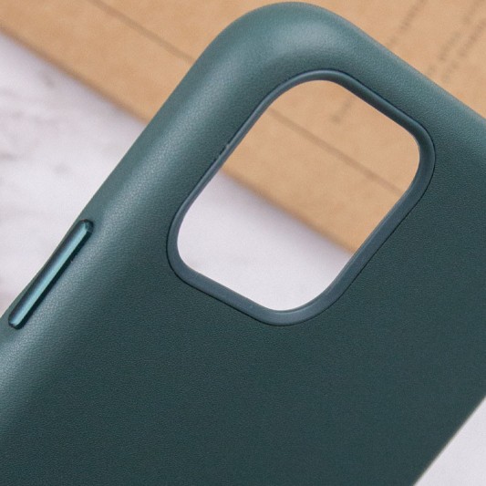 Шкіряний чохол Leather Case (AA Plus) Apple iPhone 11 Pro Max (6.5"") Pine green - зображення 7 