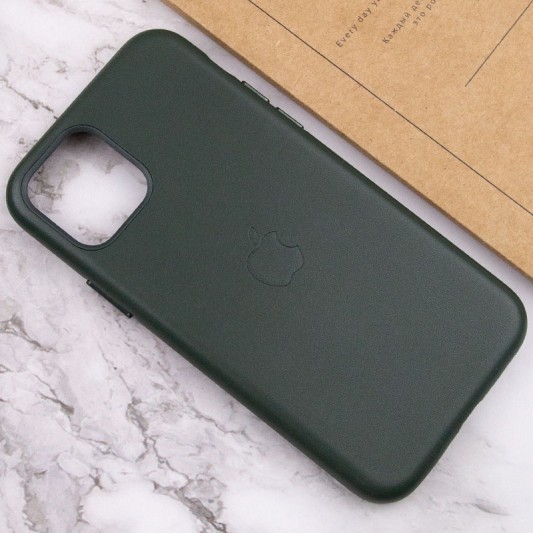 Шкіряний чохол Leather Case (AA Plus) для Apple iPhone 11 Pro Max (6.5"") Shirt Green - зображення 6 