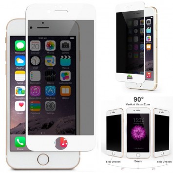 Захисне скло антишпигун для iPhone SE 2 / 3 (2020 / 2022) / iPhone 8 / iPhone 7 - Privacy 5D (full glue) (тех.пак), Білий - iPhone SE 2 / 3 (2020 / 2022) / 8 / 7 - зображення 1 