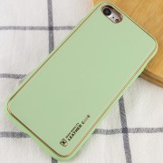 Кожаный чехол Xshield для Apple iPhone SE 2 / 3 (2020 / 2022) / iPhone 8 / iPhone 7, Зеленый/Pistachio