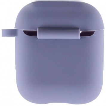 Силіконовий футляр New з карабіном для навушників Airpods 1/2, Сірий / Lavender Gray - Apple AirPods - зображення 2 