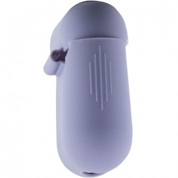 Силіконовий футляр New з карабіном для навушників Airpods 1/2, Сірий / Lavender Gray - Apple AirPods - зображення 3 