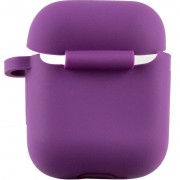 Силіконовий футляр New з карабіном для навушників Airpods 1/2, Фіолетовий / Grape