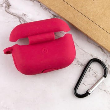 Силіконовий футляр New з карабіном для навушників Airpods Pro, Червоний / Rose Red - Apple AirPods - зображення 3 