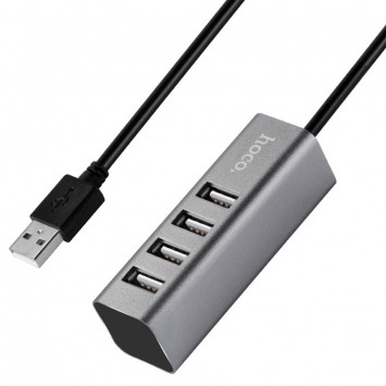 Перехідник HUB Hoco HB1 USB to USB 2.0 (4 port) (1m), Сірий - Кабелі / Перехідники - зображення 2 