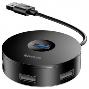 Переходник HUB Baseus Round Box USB to USB 3.0 + 3USB 2.0 (CAHUB-F), Черный