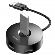 Перехідник HUB Baseus Round Box USB to USB 3.0 + 3USB 2.0 (CAHUB-F), Чорний