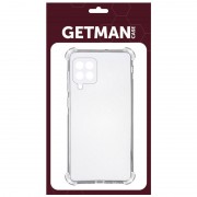 TPU чехол GETMAN Ease logo усиленные углы для Samsung Galaxy A12/M12, Бесцветный (прозрачный)