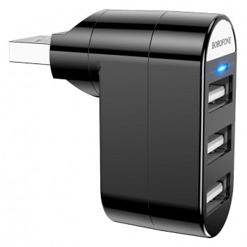 Перехідник HUB Borofone DH3 three-port USB splitter, Чорний - Кабелі / Перехідники - зображення 2 
