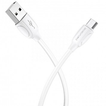 Дата кабель Borofone BX19 USB to MicroUSB (1m), Белый - MicroUSB кабели - изображение 2