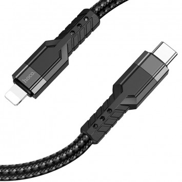 Дата кабель Hoco U110 charging data sync Type-C to Lightning (1.2 m), Чорний - Lightning - зображення 1 
