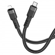 Дата кабель Hoco U110 charging data sync Type-C to Lightning (1.2 m), Чорний
