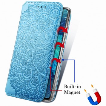 Кожаный чехол книга GETMAN Mandala (PU) для Xiaomi Redmi Note 10 / Note 10s, Синий - Чехлы для Xiaomi Redmi Note 10 - изображение 4